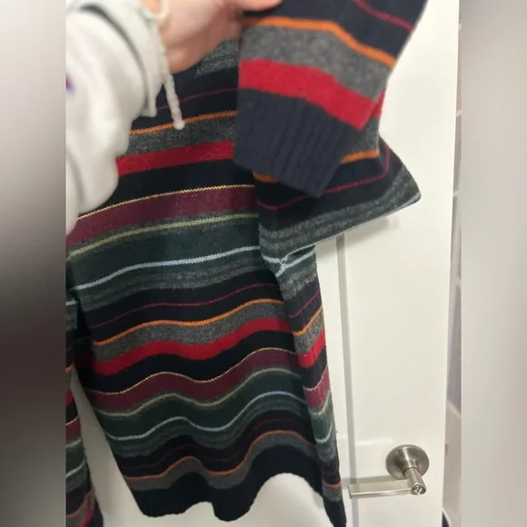 Vintage JCrew 100% Lambs Wool Stripped Crewneck Sweater - Picture 3 of 8